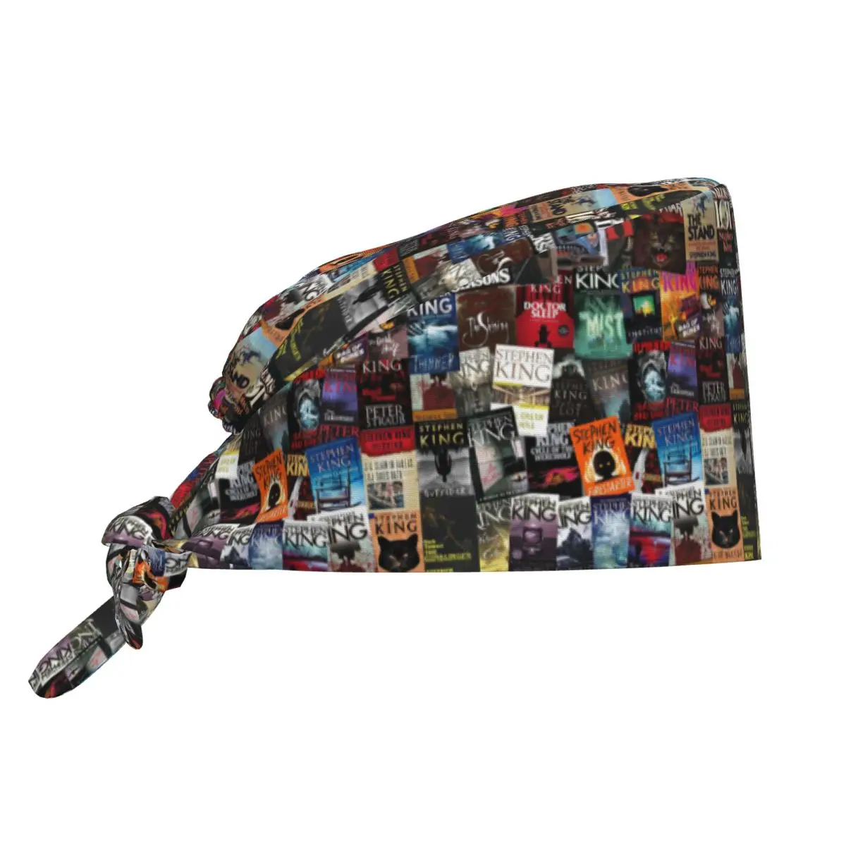 Stephen King Book Covers, Horror Bookworm Scrub Hat Doctor Working Surgical Cap Men Women Adjustable Nursing Caps for Dentist