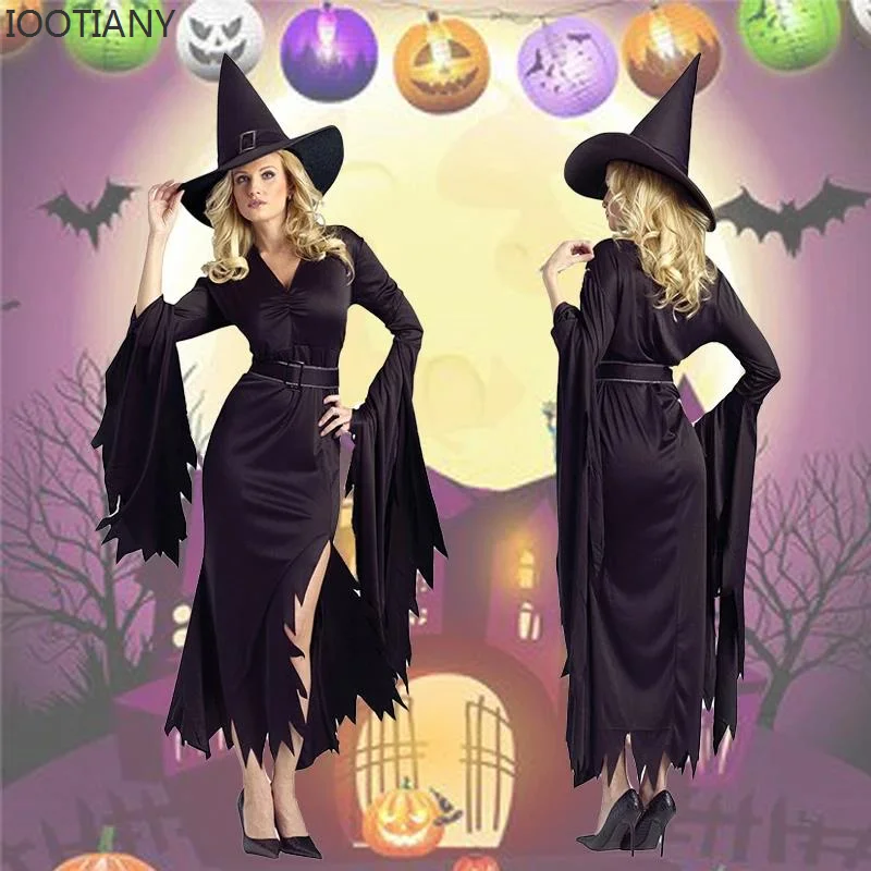 

CosplaySexy Adult Wizard Demon Role Play Set Halloween Day Of The Dead Witch Costume Masquerade Carnival Party Stage Performance