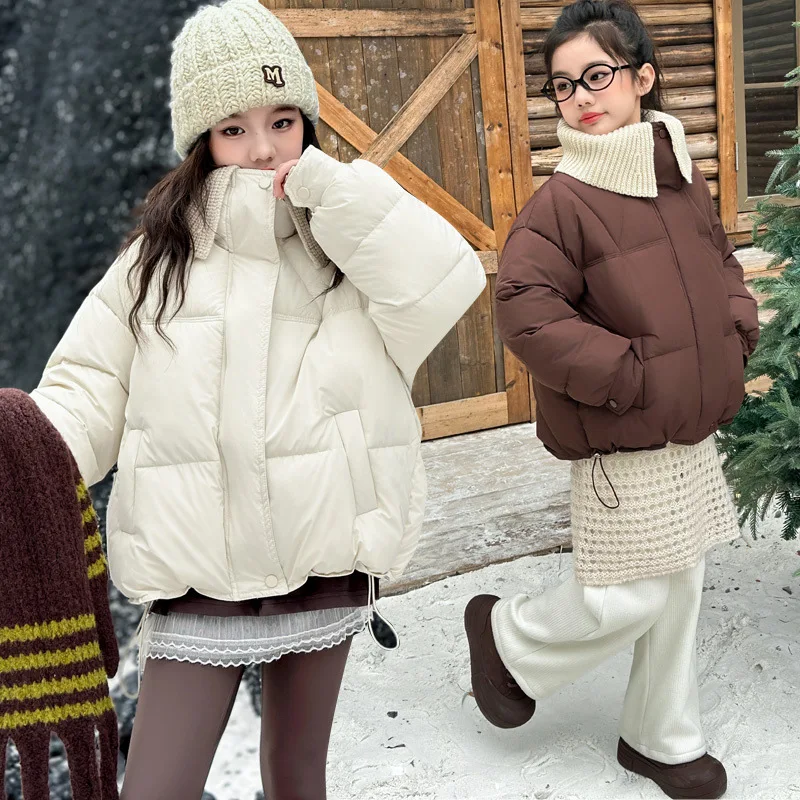 

Girls Winter Cotton Jacket 2026 New Mid-Large Children Thickened Thermal Winter Coat Short Korean Style Cotton-padded jacket