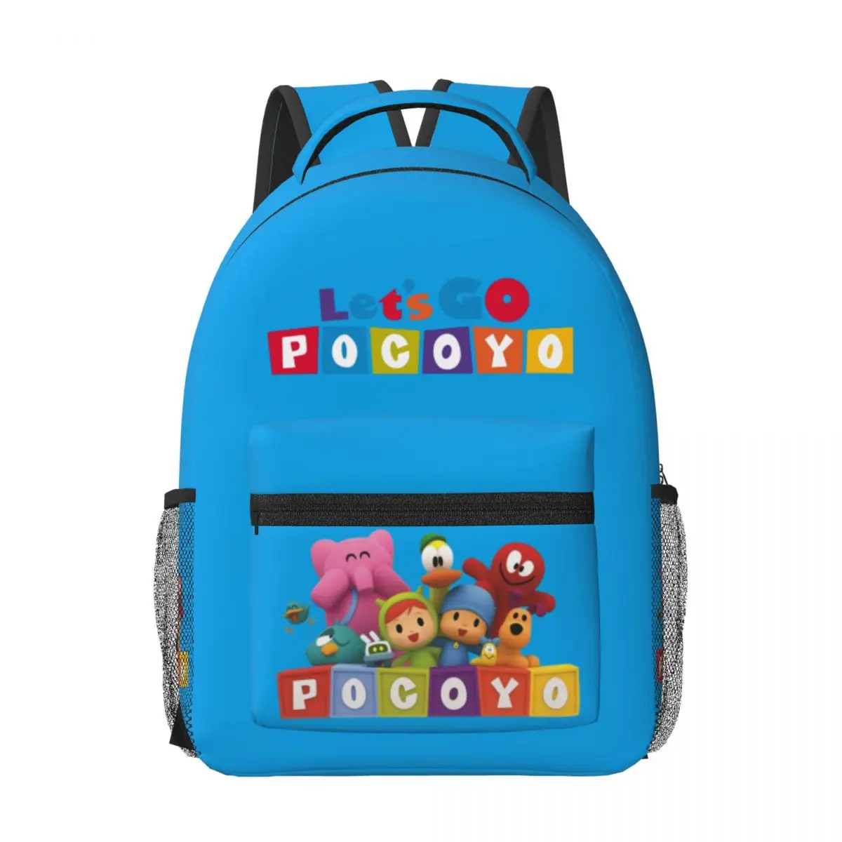 

P-Pocoyo Student School Bookbag Canvas Daypack Elementary High College Travel Bags 17in