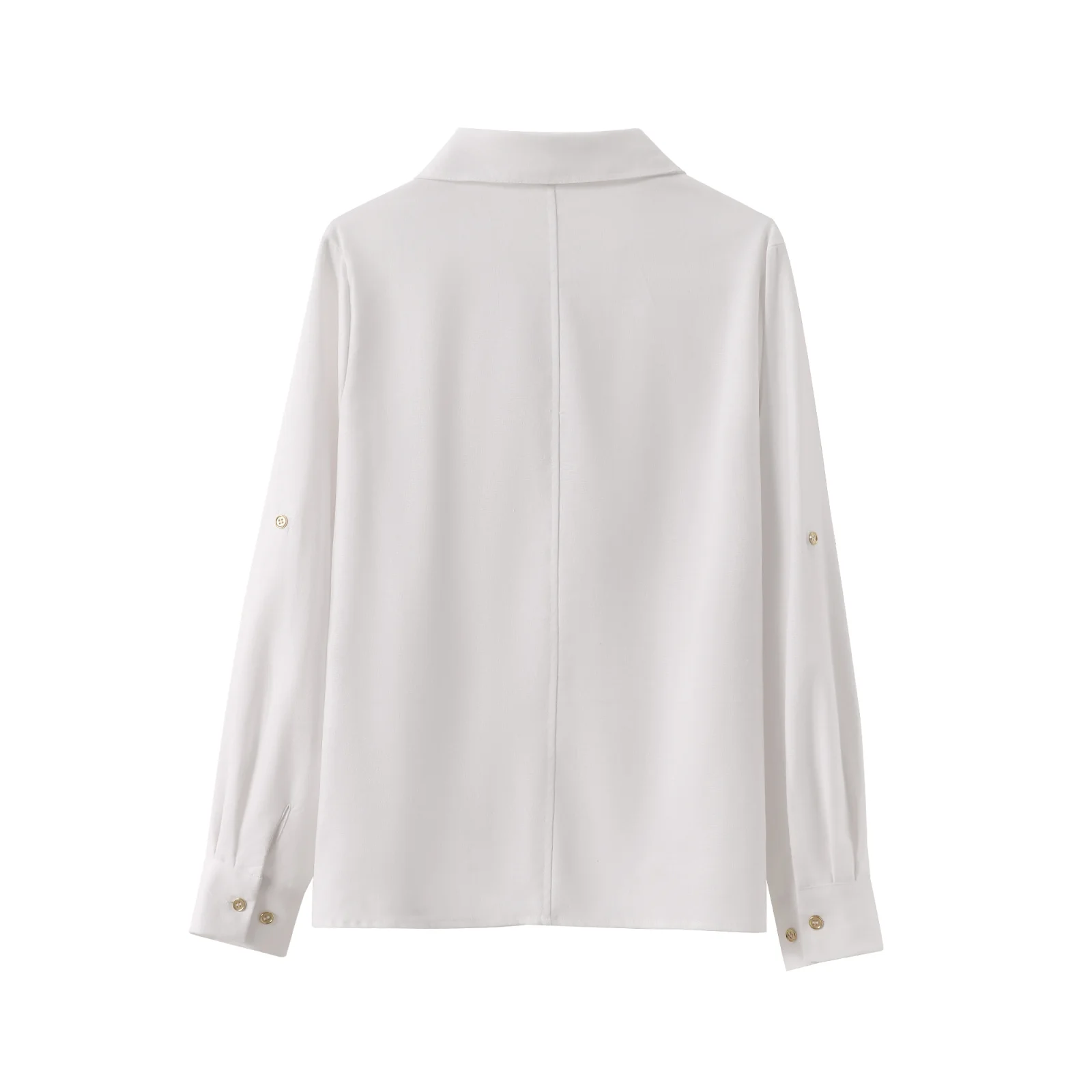 

JNLEAOG Women's Faion Design irt Autumn New Sle Roll Sve Linen Blend Loose Fit ort Sve V-Ne Polyester Fiber