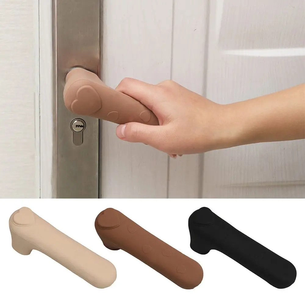Portable Silicone Door Handle Cover Anti-Slip Anti-Static Door Knob Cover Silent Anti Collision Doorknob Sleeve Home