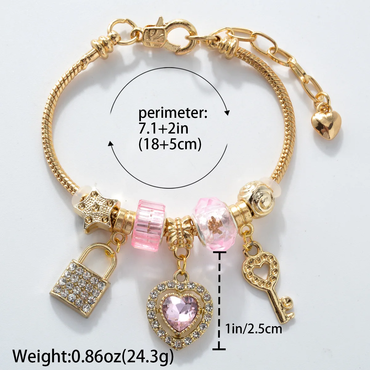 ZEADear Jewelry Y2K Stainless Steel Pandora Bracelet Light Quality Heart Zircon Charms Bracelet For Women Gift DIY Gifts