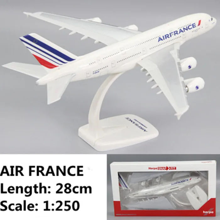 28CM Plastic Germany Berlin Lufthansa France Airlines UAE A380 Airways Aircraft DIY Assembled Assembly airplane model Plane