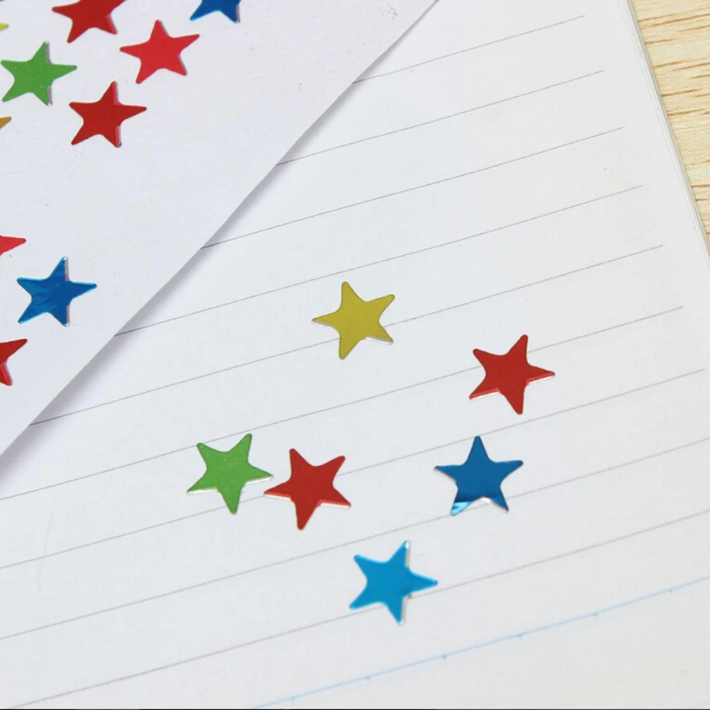 10 Sheets/Pack Of Children'S Mini Kindergarten Award Stickers Teacher Praise Praise Label Award Five-Pointed Star Heart Shape