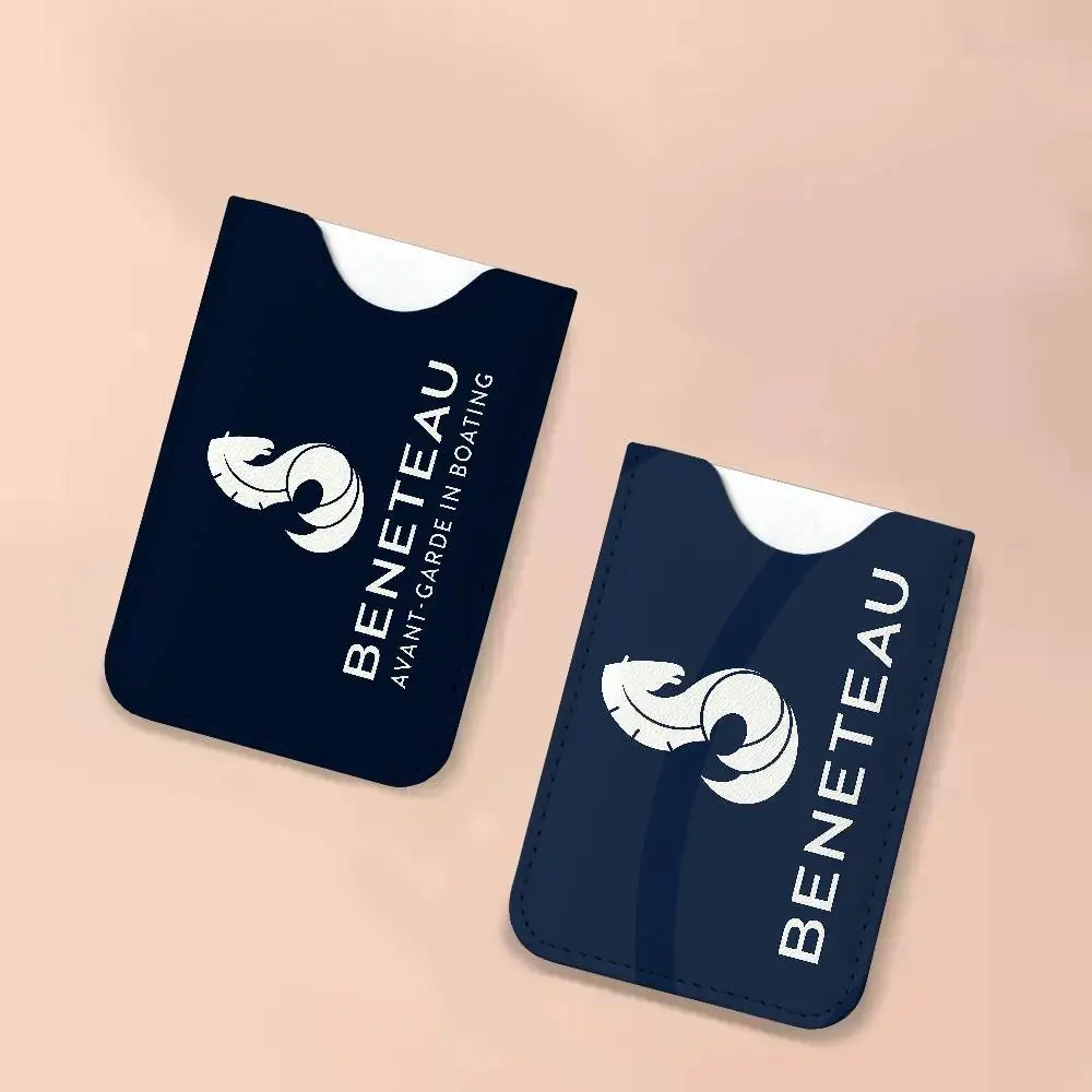 B-BENETEAUS Logo Creative Printed with Leather Protective Case Business Portable Letter Pattern Leather Credit Bags
