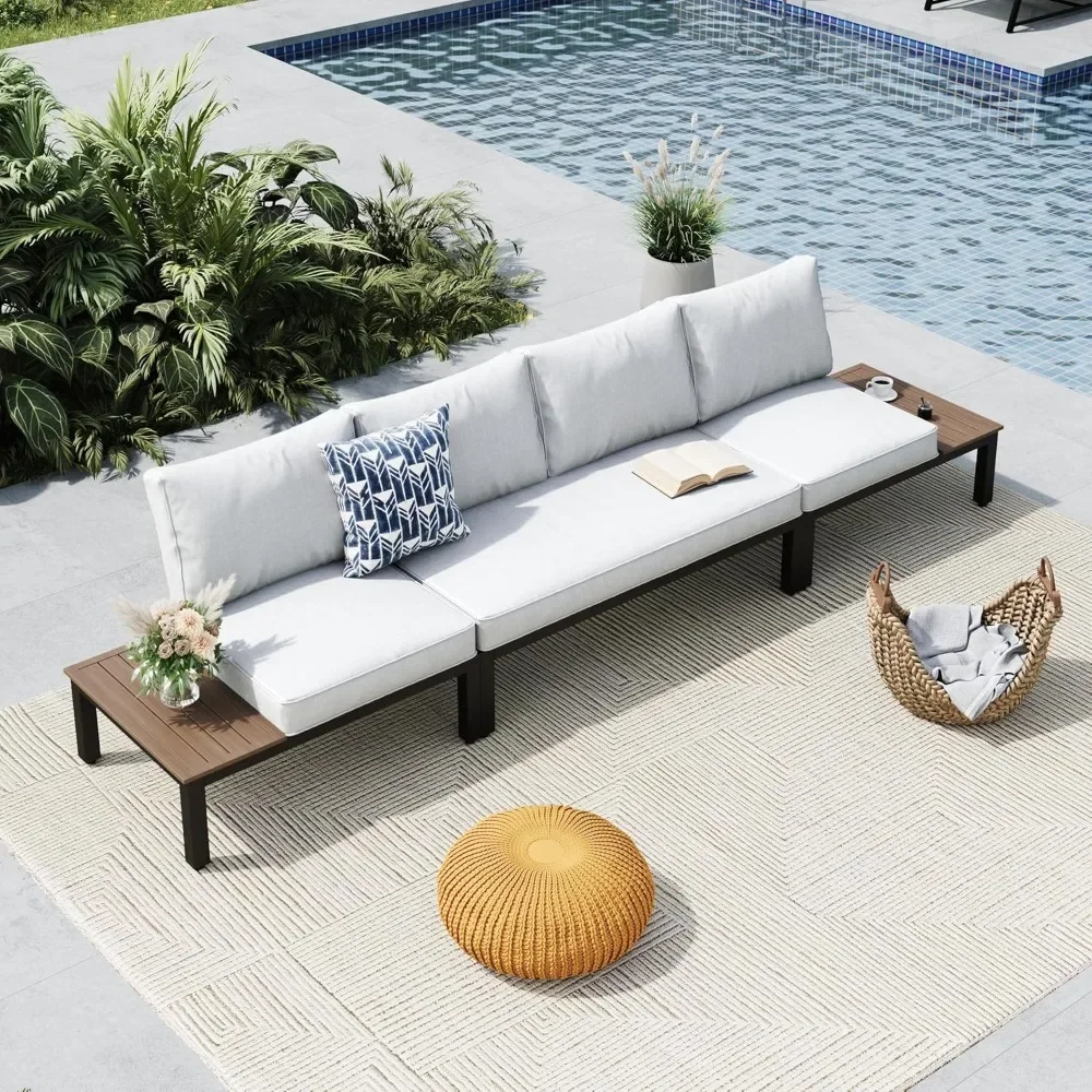 

Patio Furniture Set,Outdoor Metal Frame Patio Sectional Sofa Conversation Set with Removable Cushion, Garden Furniture Sets