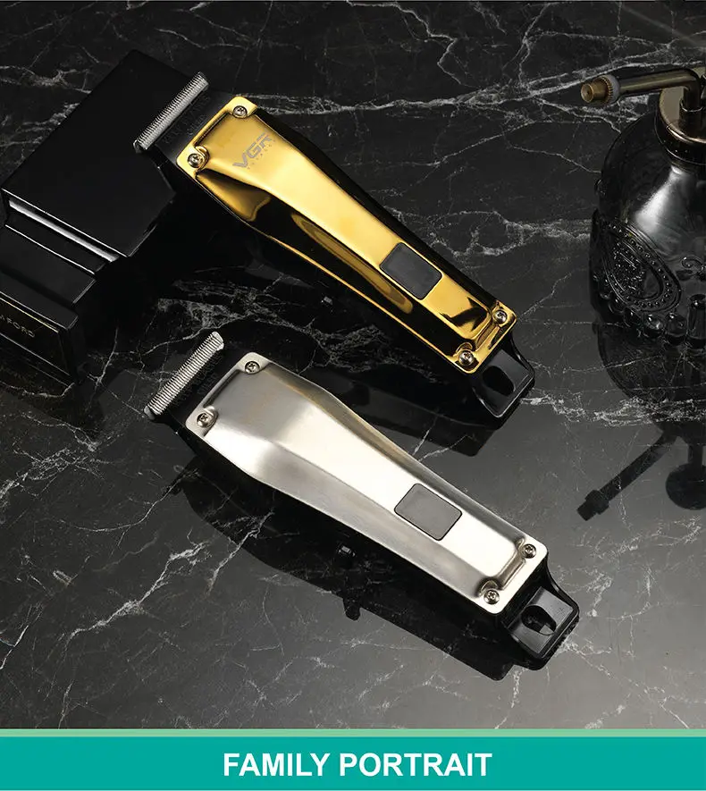 ماكينة قص الشعر الكهربائية القابلة لإعادة الشحن عبر USB VGR 905 ماكينة تشذيب الشعر اللاسلكية الاحترافية للرجال