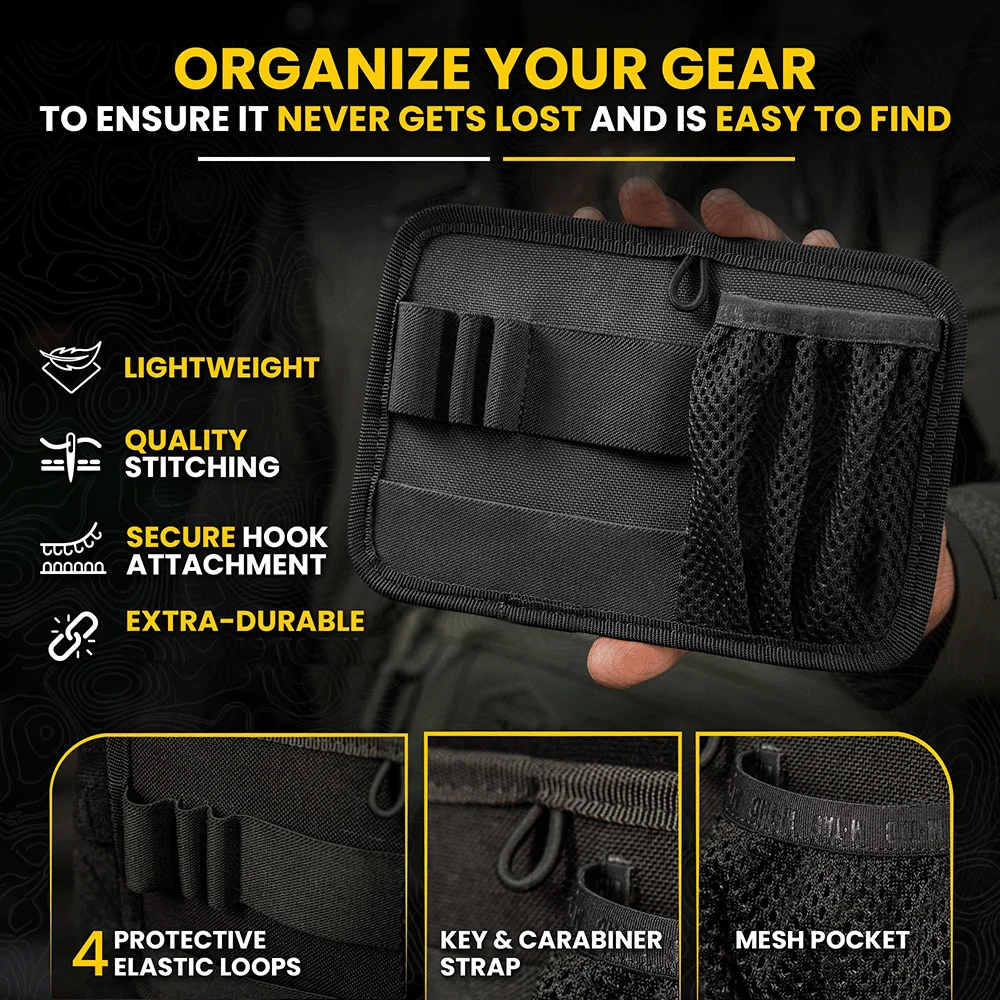 منظم لوحة إدراج حقيبة تكتيكية، منظم لوحة إدارة المرافق مع خطاف وحلقة مع مثبتات خطافية لحزم الظهر