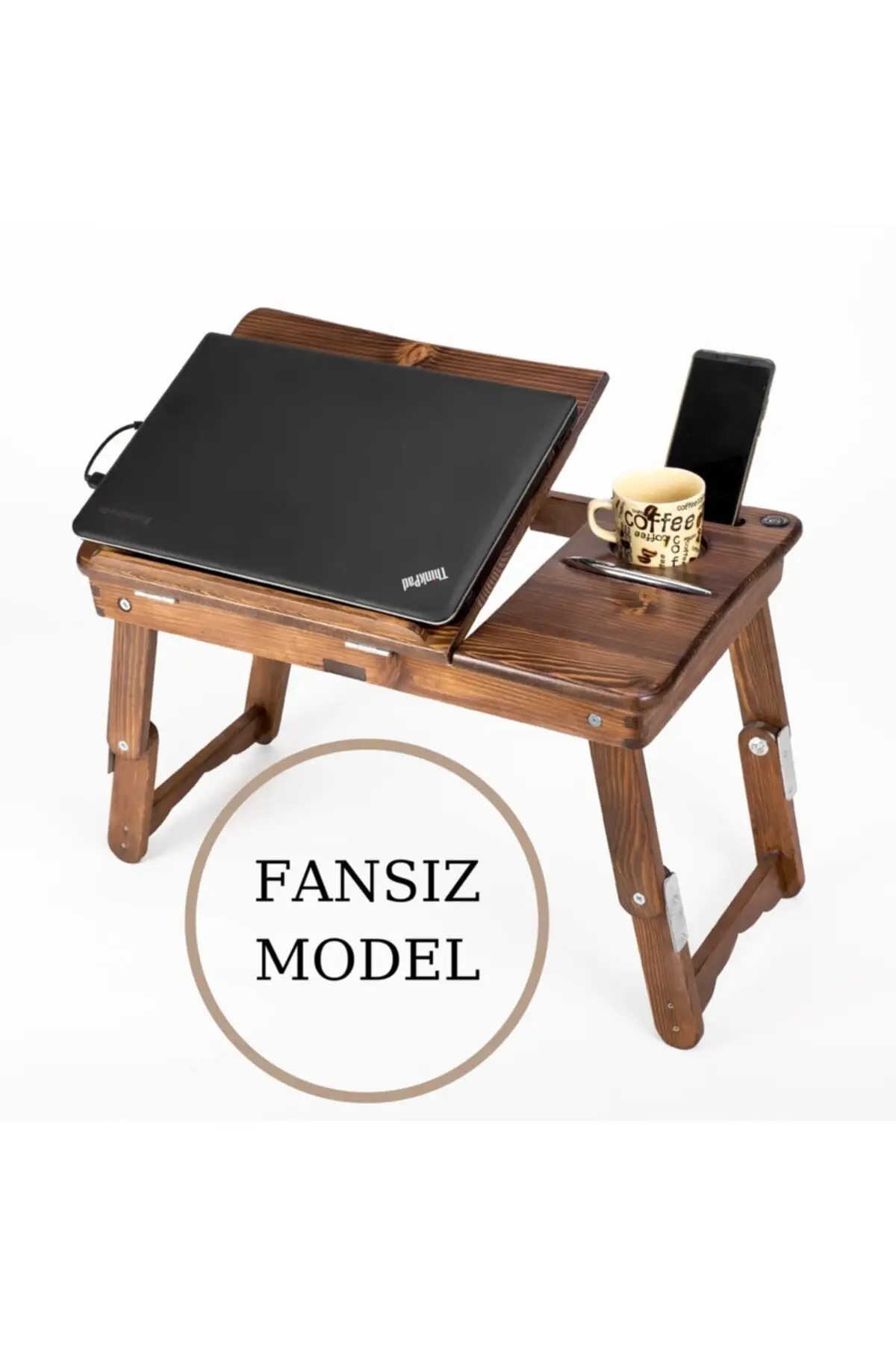 Walnut Color Fanless Model Laptop Stand Wood Color Popular Practical Use