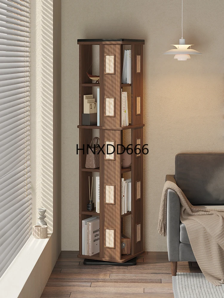 

Книжный шкаф из травертина из массива дерева, вращающаяся книжная полка, вращающийся на 360 градусов дом