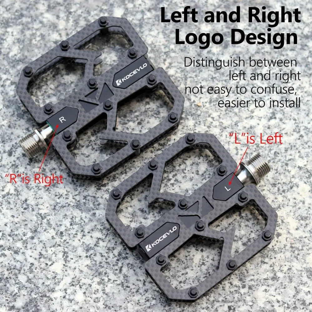 Neue Fahrradpedale, Kohlefaser-Pedal, 3-Lager, ultraleicht, MTB, Rennrad, Titan, rutschfest, Schnellspanner, Universalgewinde – Detail 10