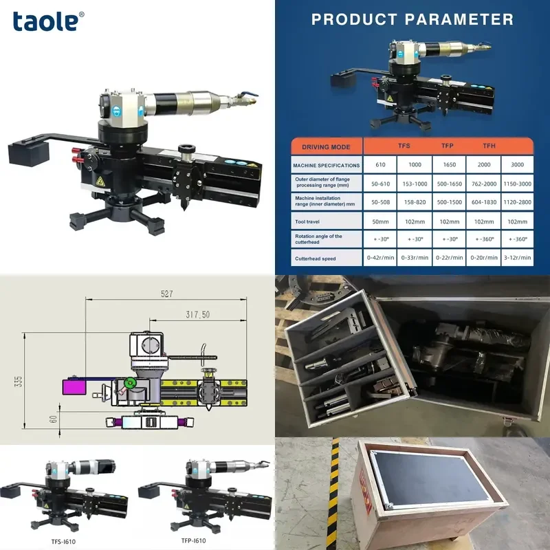 2026 CE TFP-1610 Pneumatic Flange Facing Machine High Precision On-site Flange End Facing & Seal Surface Restoration