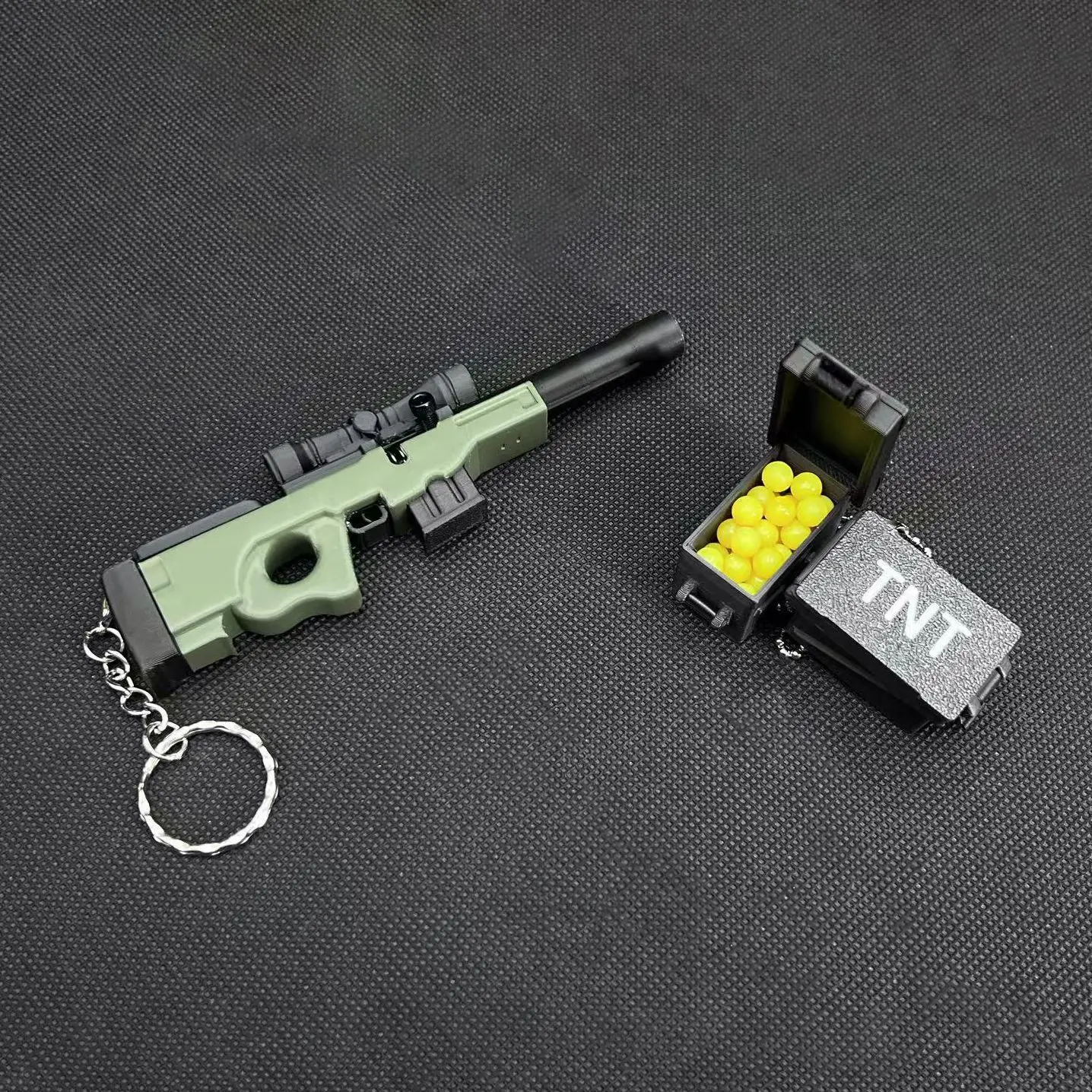 3D Printed Keychain AWM Mini Soft-bullet Gun Model Outdoor Portable EDC Tool