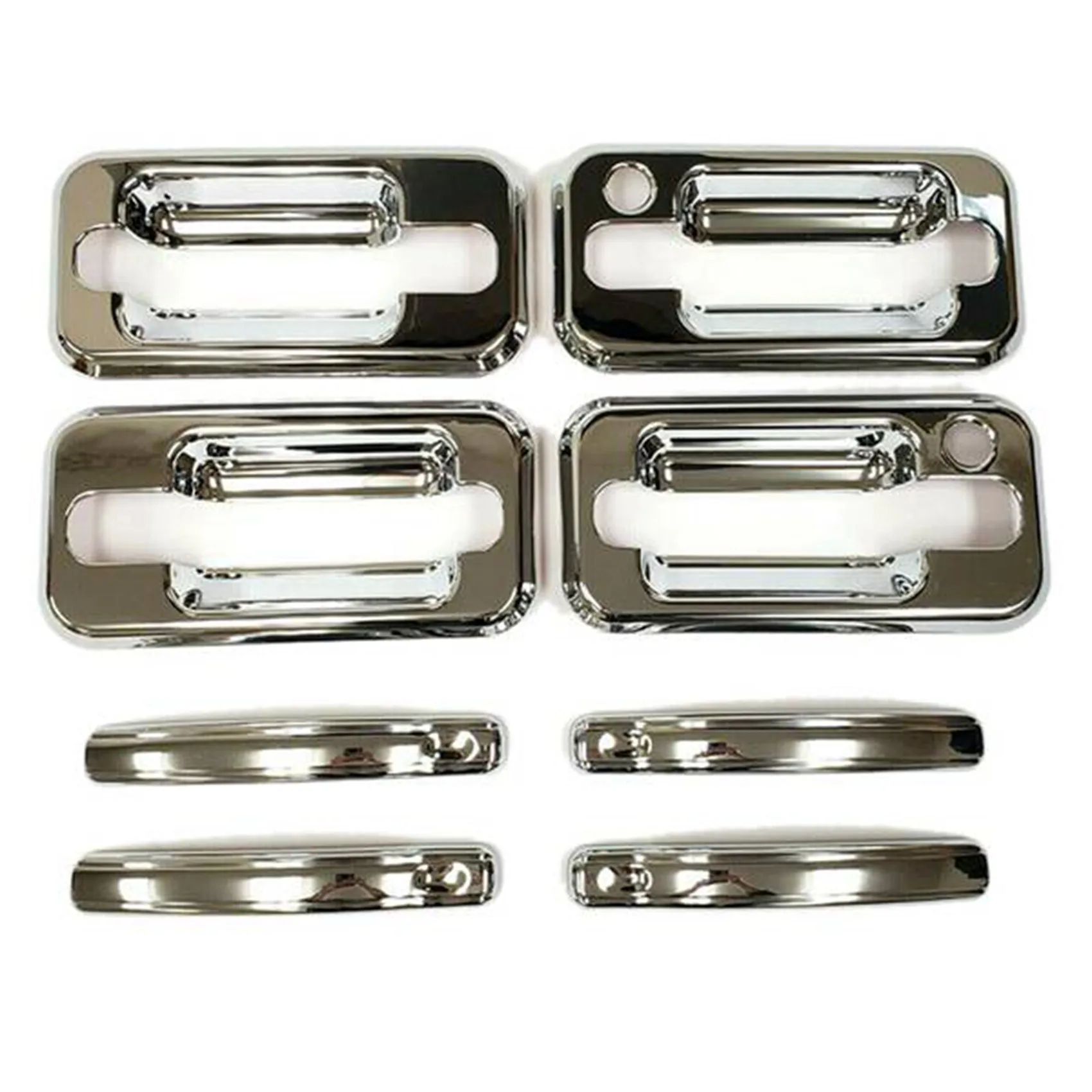 8PC/Set Front+Rear Door Handle Cover for Hummer H2 SUV SUT 2003-2009 Chrome Without Passenger Key Hole Exterior Covers