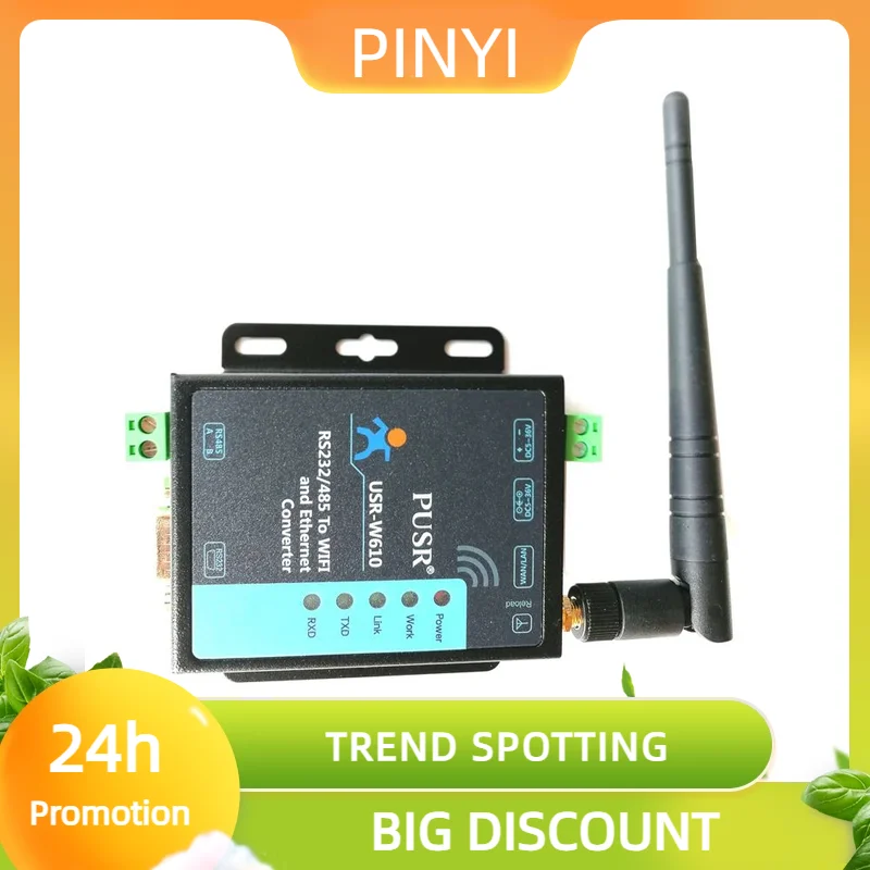 Promotion USR-W610 Serial to WiFi Ethernet Wireless Converter RS232 RS485 Serial Server