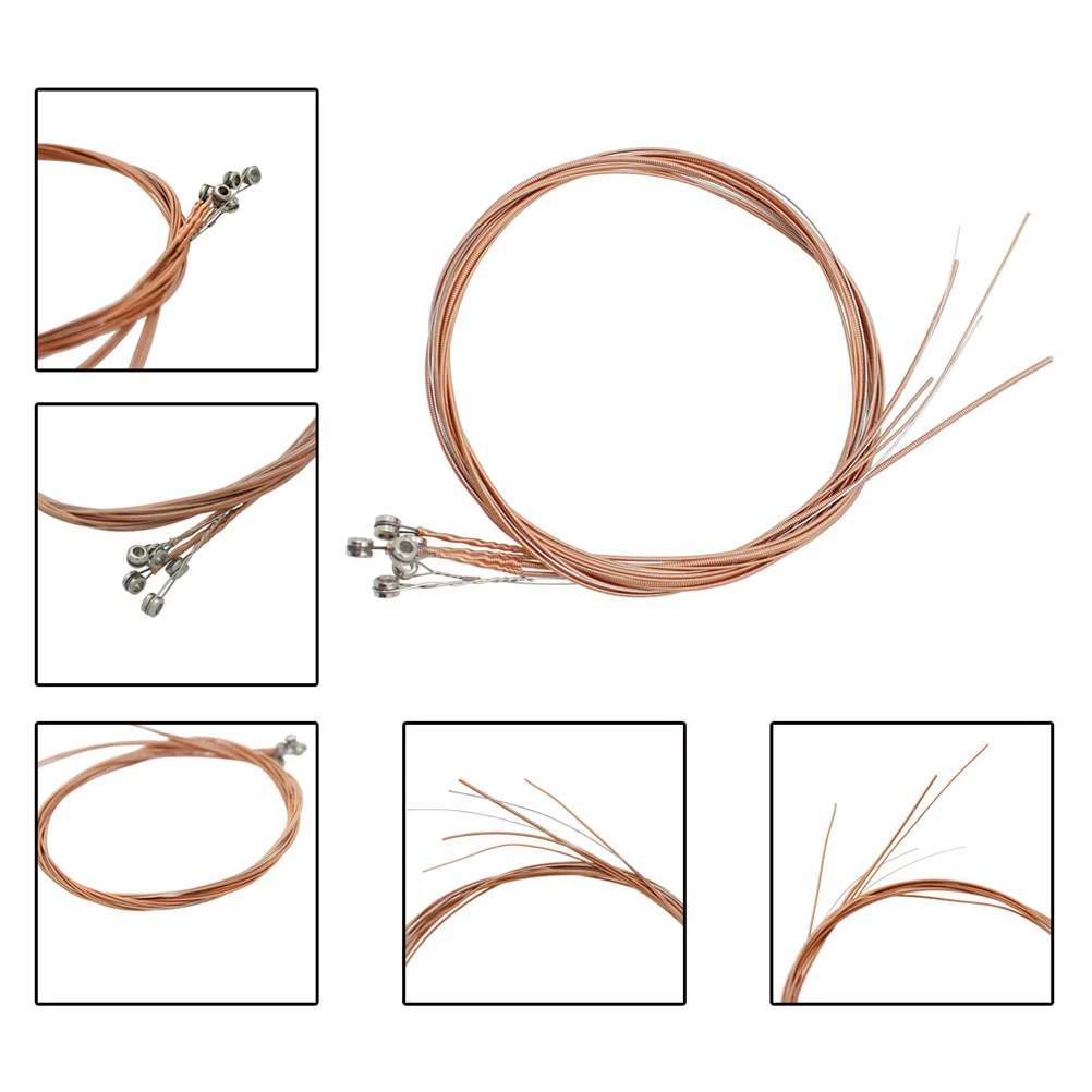 

6Pcs Acoustic Guitar Strings Stainless Steel Folk Guitar Replacement Metal Strings Durable Clear Bright Tone Set