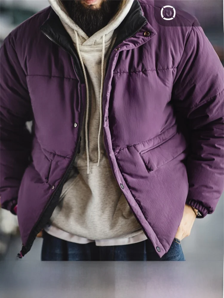 

Maden Thiened ort Jaet Men's Warm Double-sided Wearable Stand Collar Workwear American Sle Cotton Clothes for Autumn ...