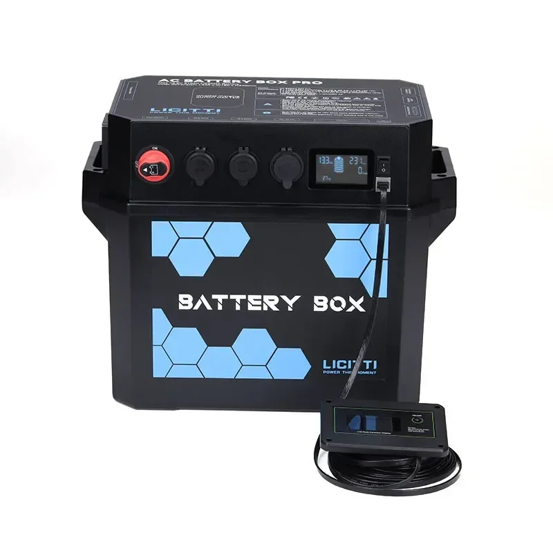 120Ah 1000W Gel Battery Stash with Micro USB Power Inverter Lofepo4 Charger System for Solar Cooler Lithium Uon Battery Box