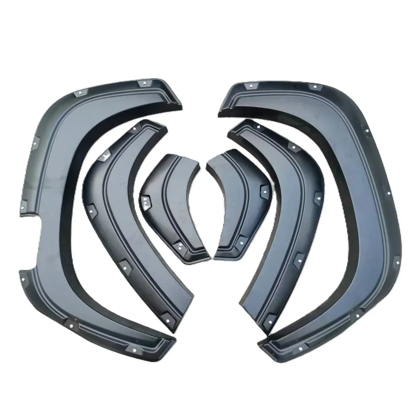 Matte Black Wheel Arch Wheel Eyebrow Fender Flares with Decoration Bolts for Triton L200 MR MQ Strada 2019-2022