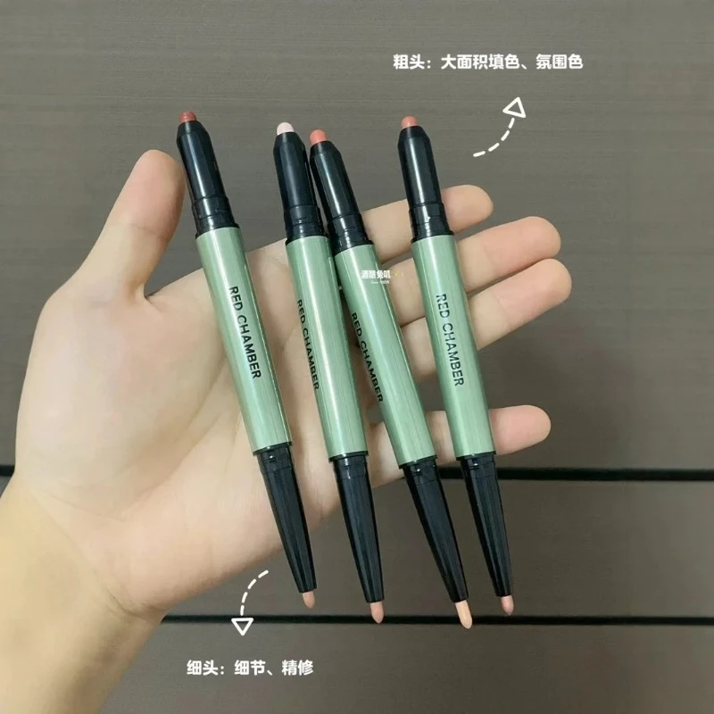 RED CHAMBER Cosmetics Lip Liner Double-headed Velvet Matte Lipstick Multi-purpose Blush Pearlescent Long Lasting Pencil Makeup