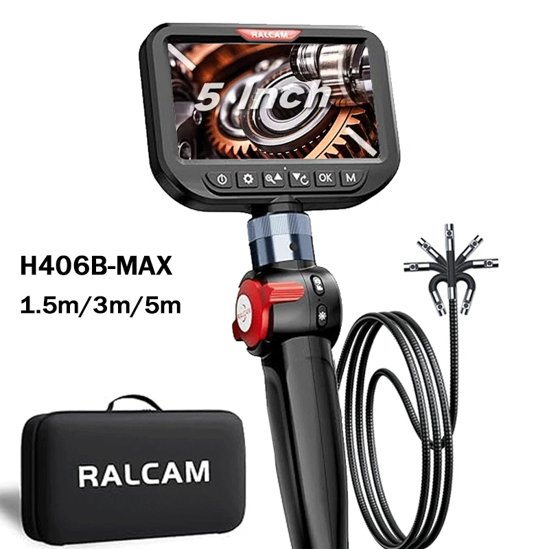 Dual Lens Articulating Borescope Camera with Light,5