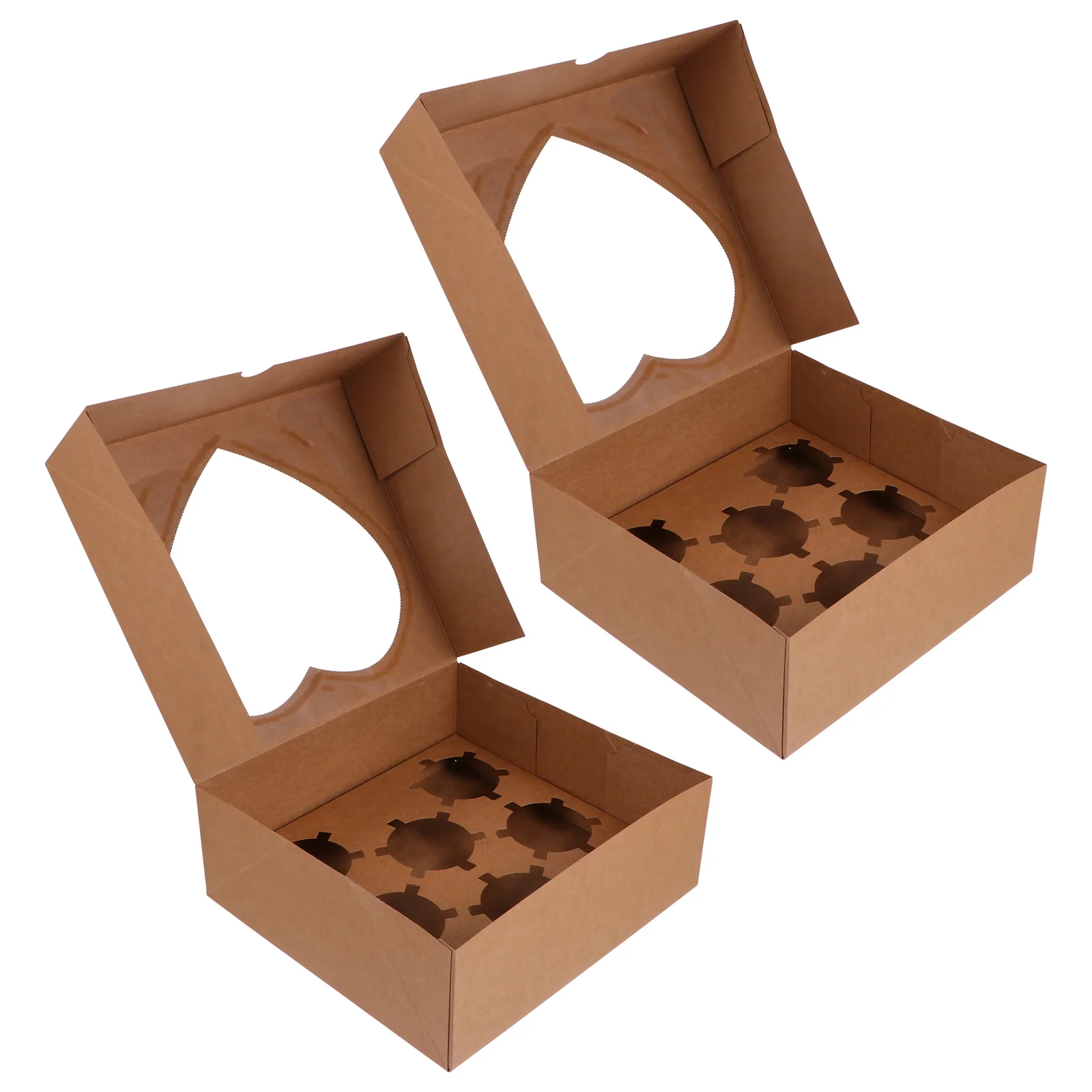 

10 Pcs Heart-shaped Muffin Box Cupcake Package Food Container Packaging Wrapping Dessert