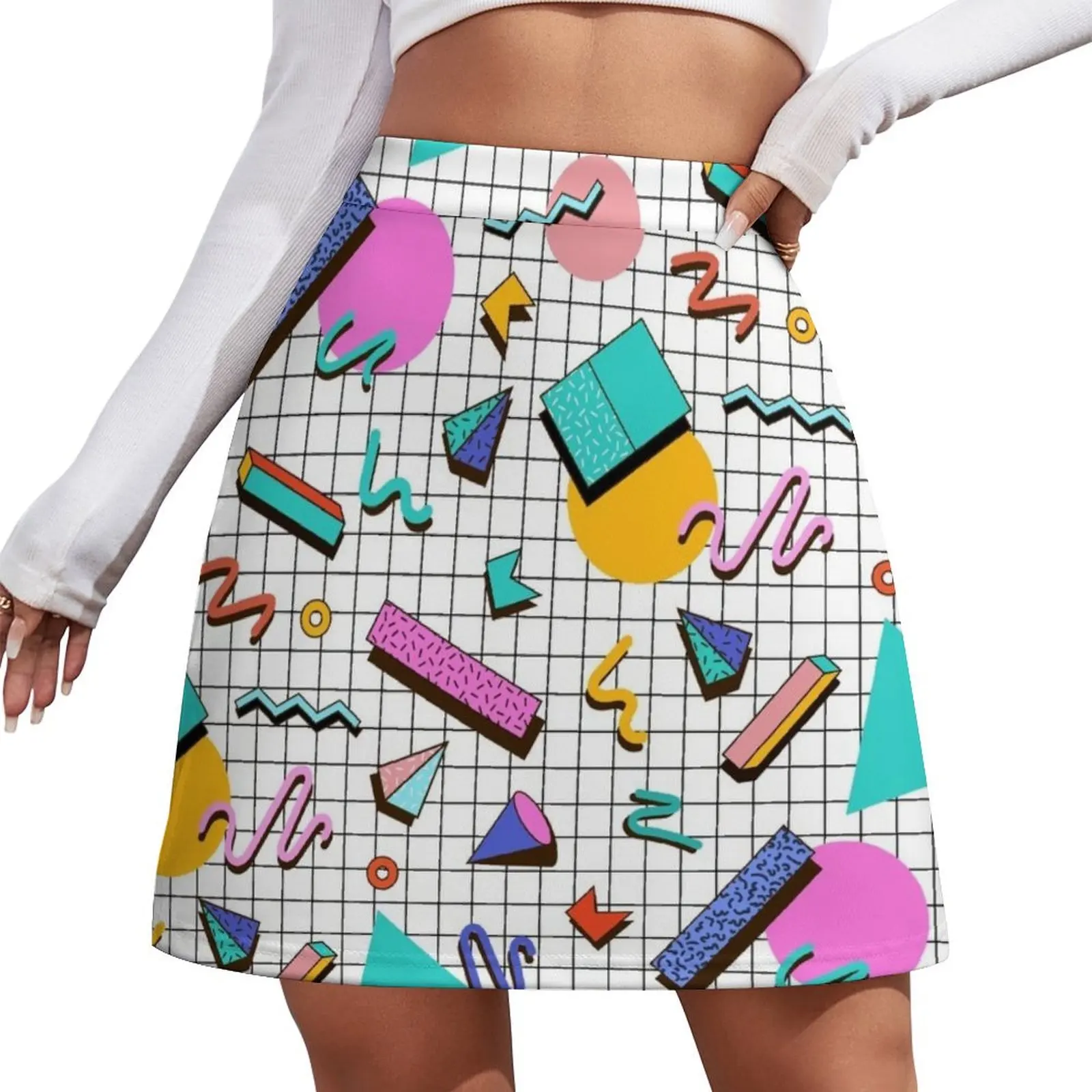 

Funky 80s eighties Memphis Pattern Design Mini Skirt clothes for women night club women luxury women skirts womans clothing