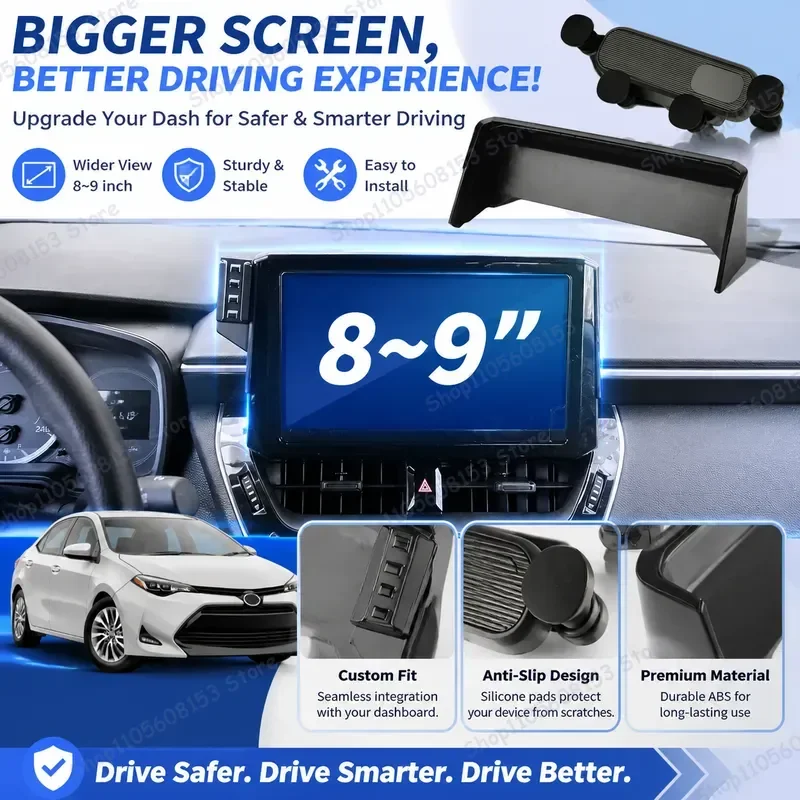 For Toyota Corolla E210 2019–2024 8 inch 9 inch Adjustable Clip On Phone Mount Stable No Vibration Car Holder Dashboard