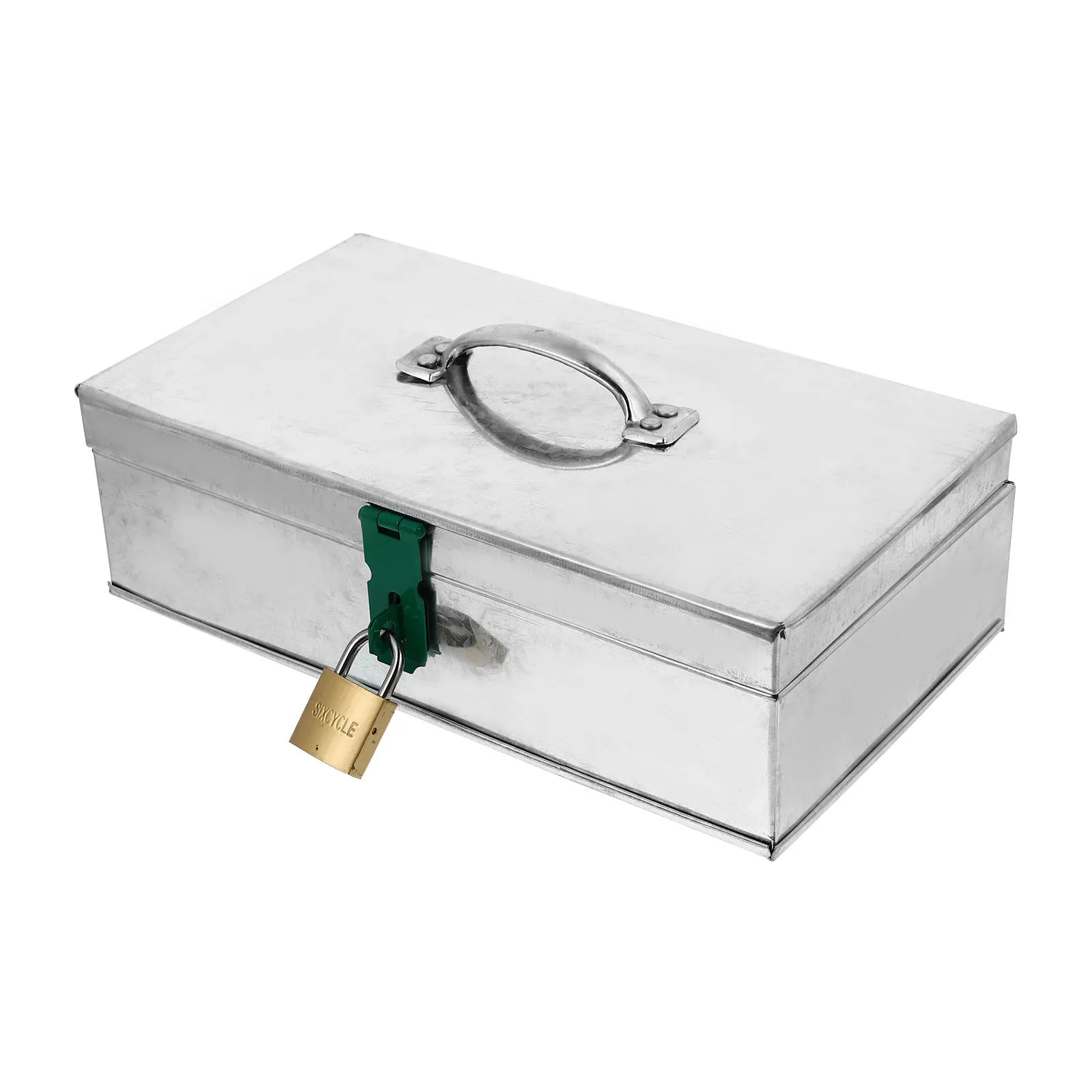 

Portable Iron Sheet Tool With Lock Household Storage Container Cashier Box Box Lightweight Durable Rational Capacity Handle