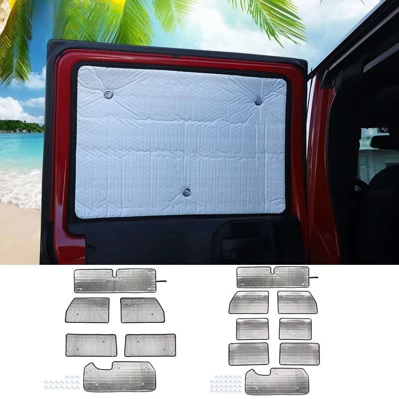 

TESIN Car Curtain Front Rear Window Windshield Sunshade Insulation Cover For Jeep Wrangler JK 2007-2017 2/4 Door Accessories