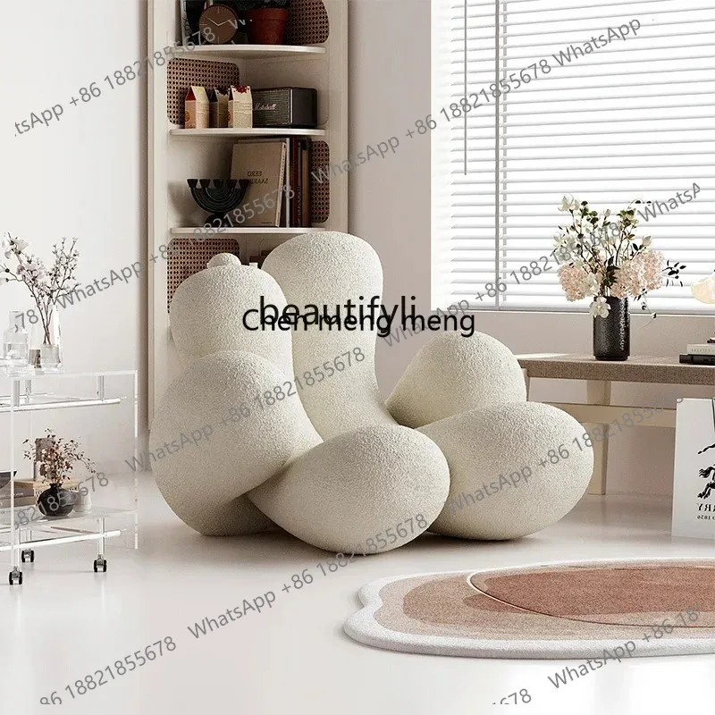 LHY26 ssModern Cream Wind Lazy Sofa Designer Bedroom Leisure Chair Homestay Single Sofa
