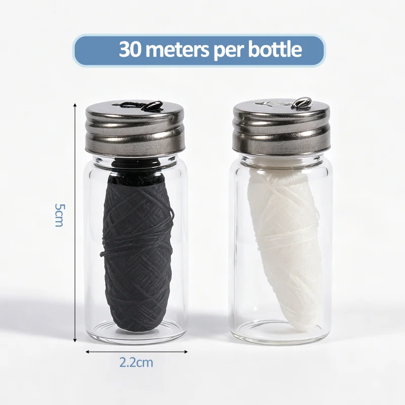 5Box Oral Cleaning Dental Floss Corn Bamboo Charcoal Eco-Friendly Toothpick Flosser Spool Glass Bottles