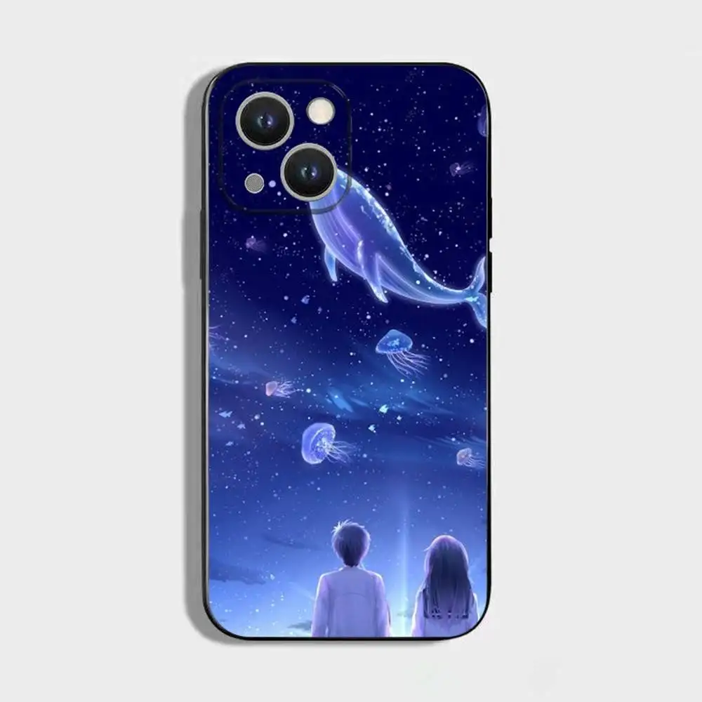 Einfache Walliebhaber-Paar-Handyhülle für iPhone 16,15,14,13,12,11 Plus, Pro Max, XS, X, XR, SE, Mini, 8,7, weiche Silikonhülle in Schwarz