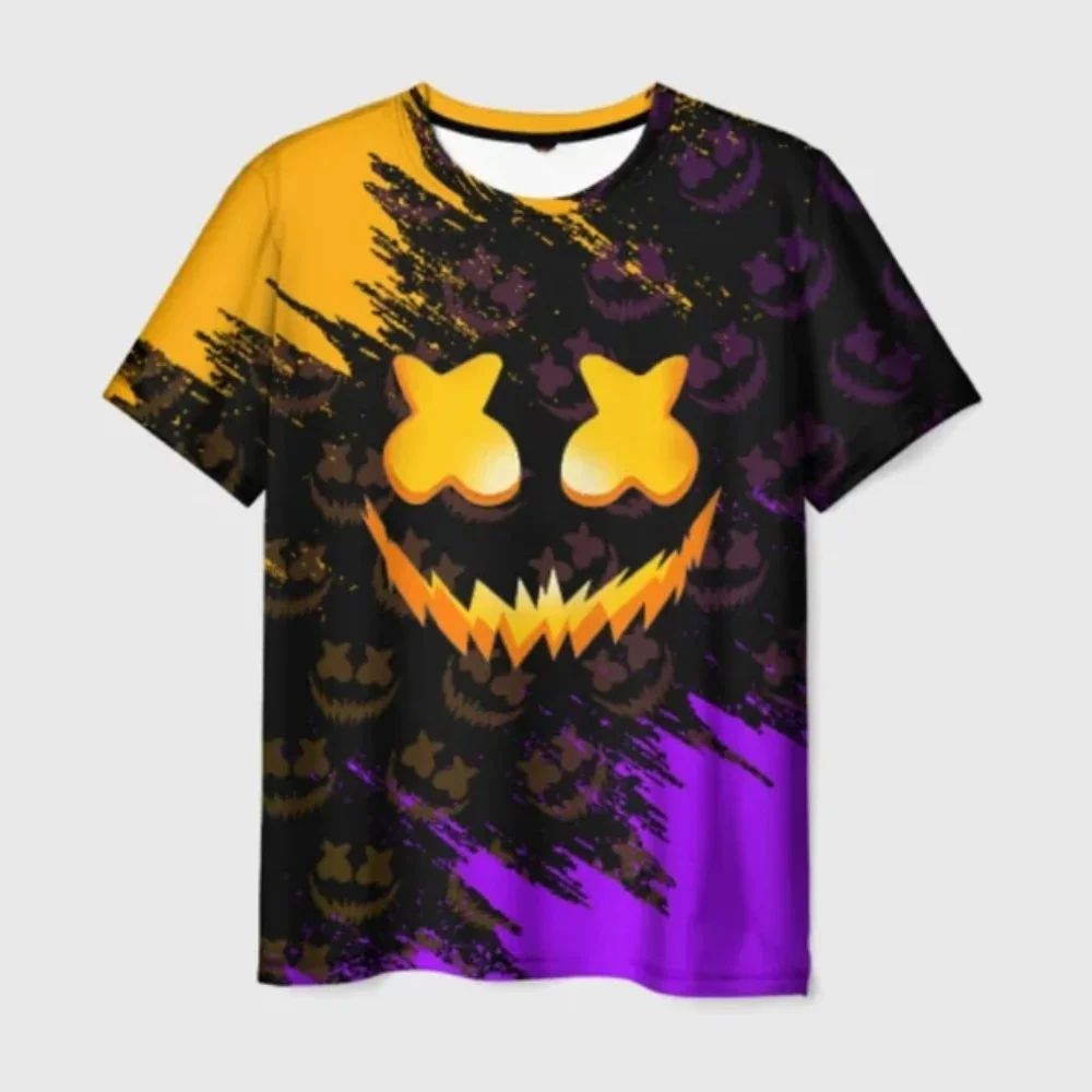 Street Fashion T-Shirt For Men Short Sleeve Hip Hop Print Tee Shirt Handsome Male T Shirt Pullover Man Oversized Clothing 2025