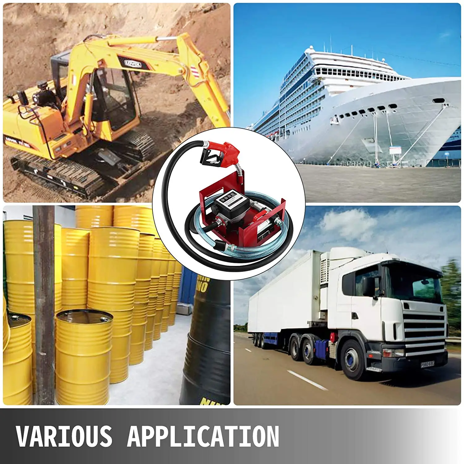 DC 12/24 Volts Mini Kit de bomba de transferência de combustível diesel portátil móvel elétrico com bico e mangueira automática