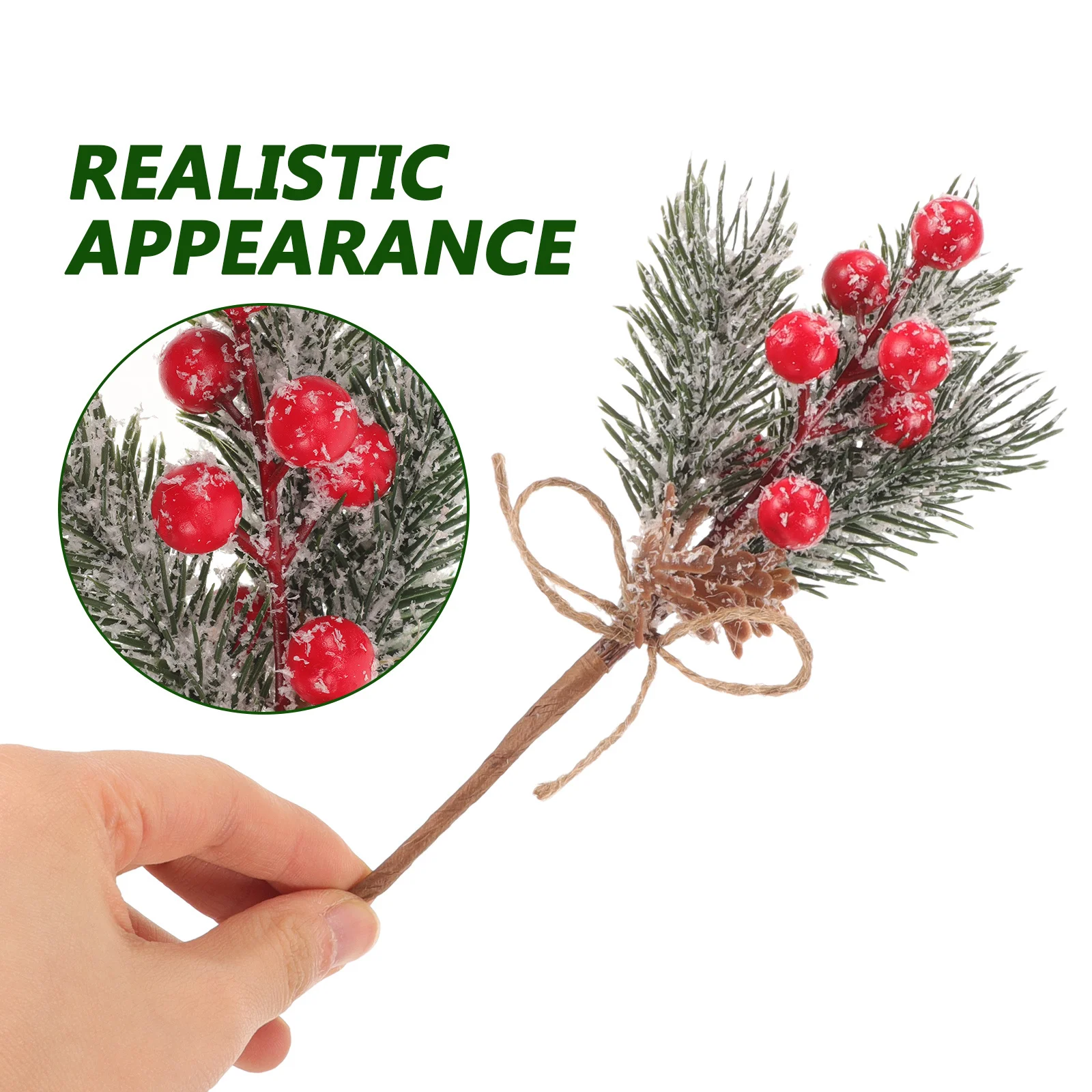

10pcs Simulated Berry Branch Artificial Flower Branches Christmas Tree Decorations Diy Photo Props Desktop Flower Decor Xmas