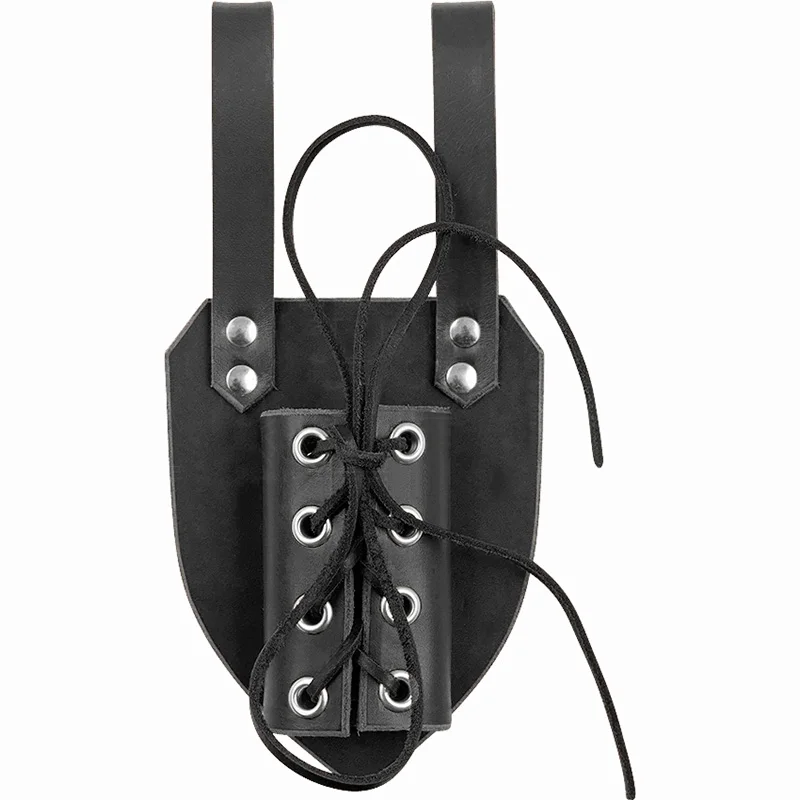 Medieval PU Leather Laced Sword Sheath Frog Katana Holder Viking Knight Samurai Larp Props Axe Hammer Scabbard Hanger For Rapier