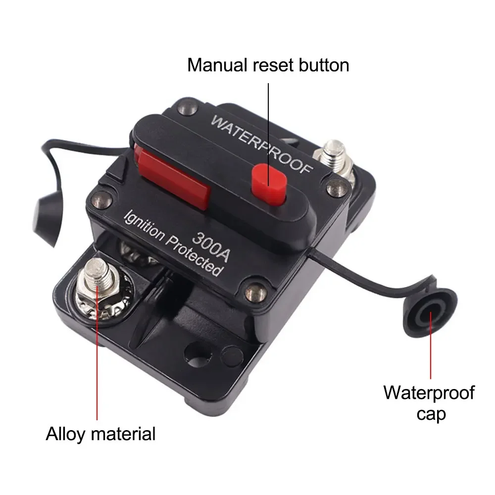 30/40/50A AMP Circuit Breaker Dual Battery IP67 Waterproof 12V 24V Fuse Manual Reset Car Circuit Breaker