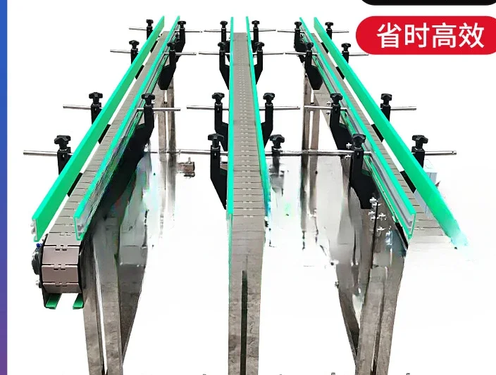 Plastic flat top chain conveyor, food grade small filling flexible chain production line, conveyor belt