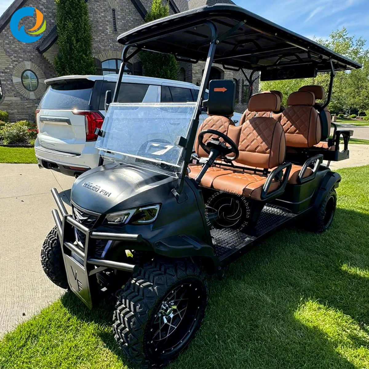 2026 New Design Black Golf Carts Electric Battery 4 6 Seater Off Road Buggy Golf Car Gas Power Accept Customize