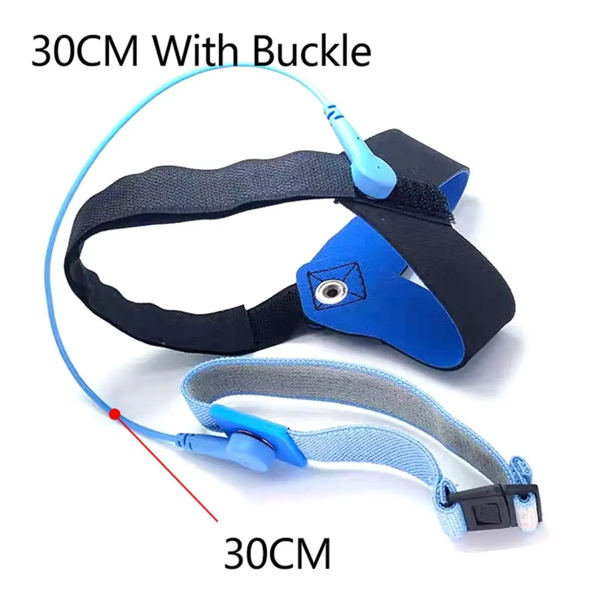 BHBL Anti-Static Foot Strap Adjustable Strap Heel with Circular Buckle Electrostatic Ankle ESD Discharge Band Ground 30cm