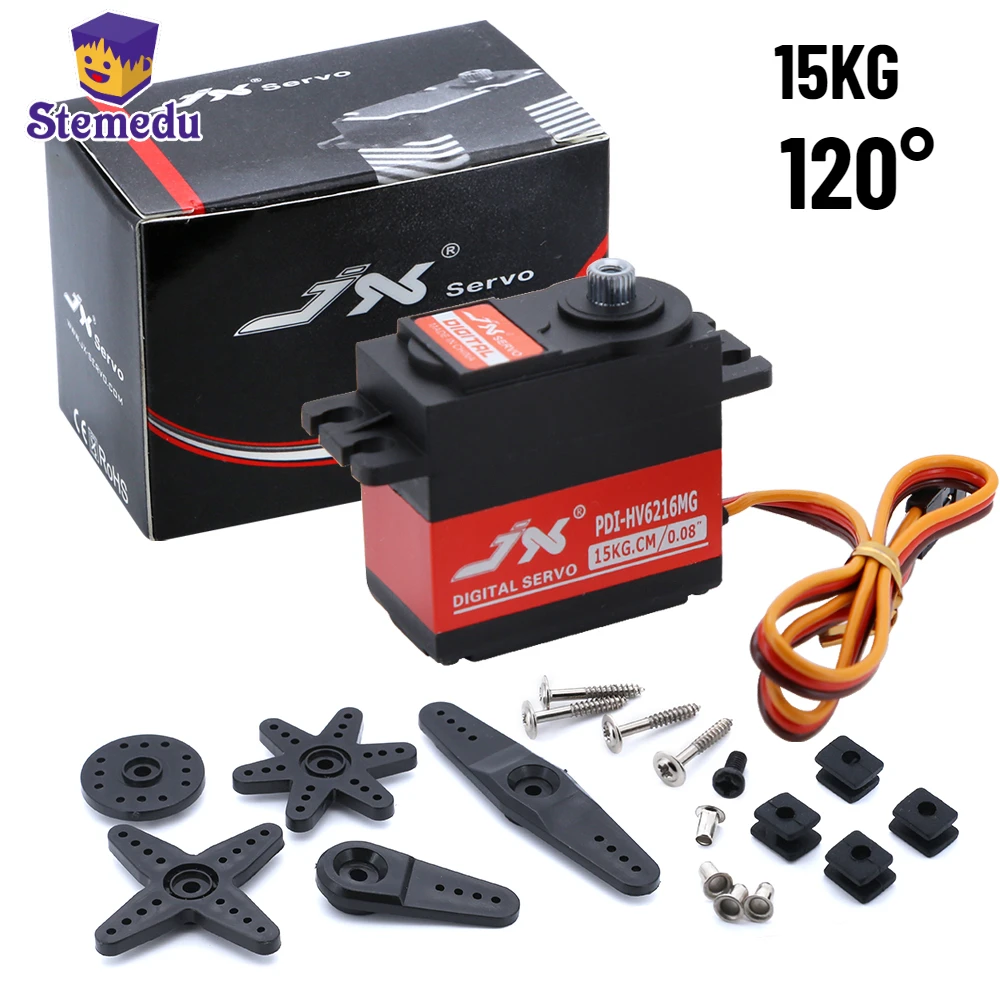 JX PDI-HV6216MG 15KG Motore servo core digitale standard a coppia elevata 8.4V Ingranaggio in metallo per auto telecomandate Giocattoli modello di aereo