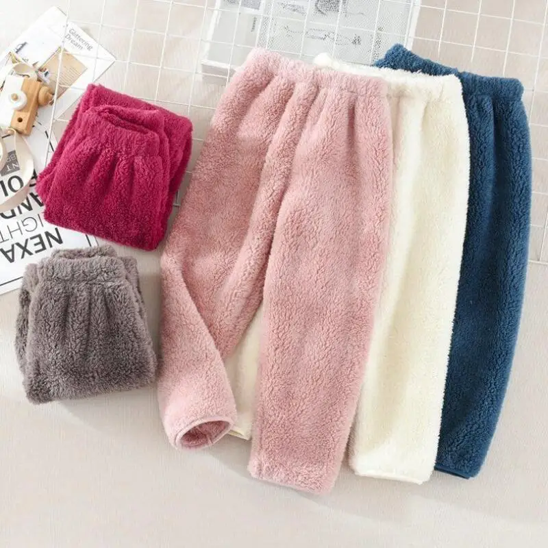 Girl Winter Coral Fleece Pants Autumn Pajamas Child Sleep Wear Keep Warm Kawaii Fashion New Style Casual Clothing Homewear Hot
