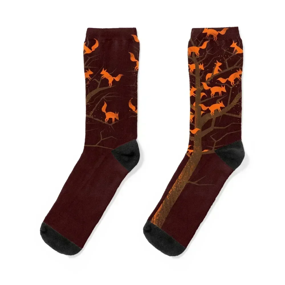 

Blazing Fox Tree Socks Sports gym Run compression Socks Women's Men's warm winter men cotton high quality kids Socks Girl Men's