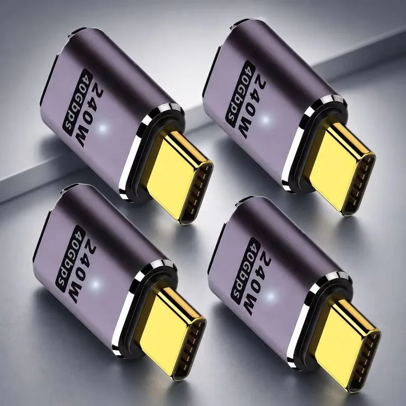 2PCS 240W USB4 USB‑C to USB‑C Pass‑Through Adapter, 40Gbps Data, 8K@60Hz Video for MacBook