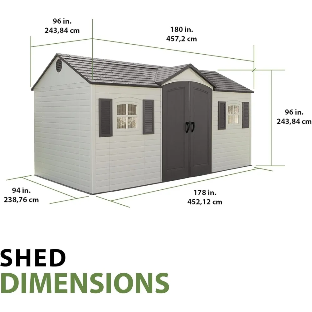 6446 Desert Sand Outdoor Storage Shed, 8x15 Feet