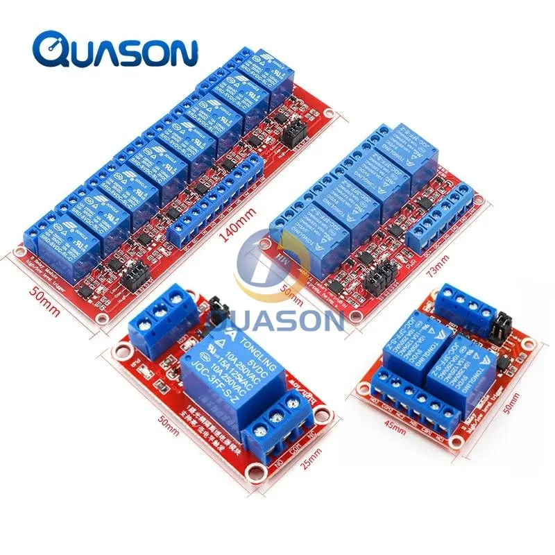 1 2 4 8 Channel 5V 12V Relay Module Board Shield with Optocoupler Support High and Low Level Trigger for Arduino