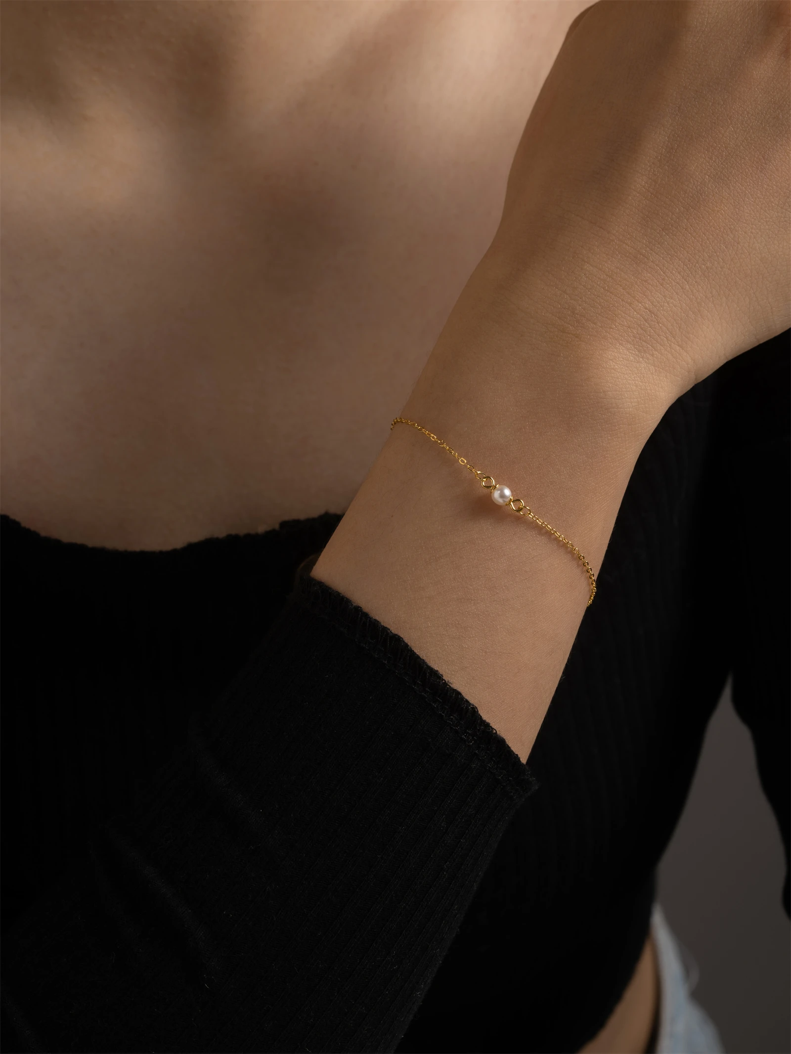 DPLAOPA 925 Sterling Silver Gold  on Recycled Sterling Silver Bracelet Freshwater Pearls Cubic Zirconia Women Luxury Jewelry