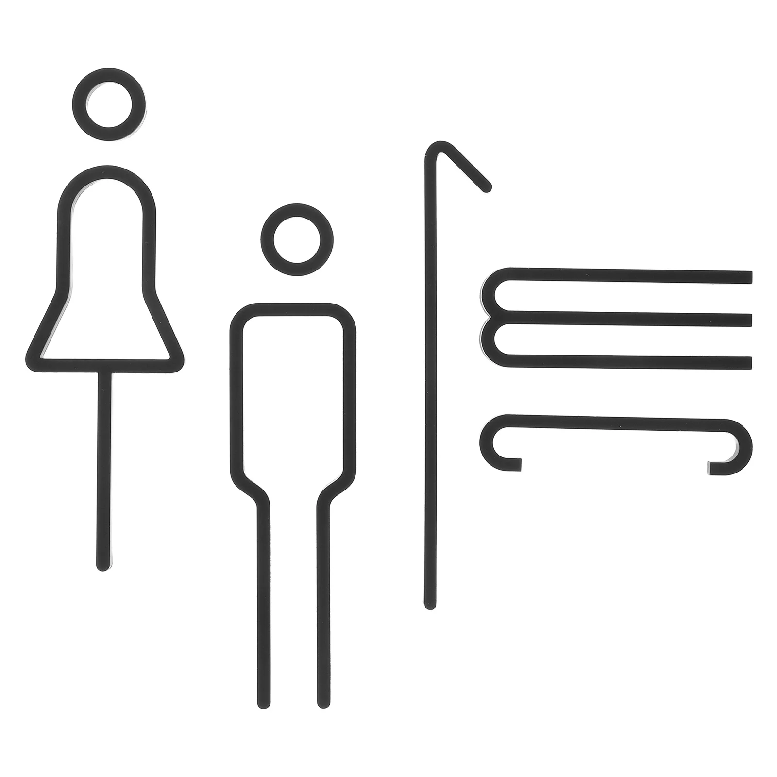 

Bathroom Sign 3D Design Durable Wall Mount Toilet Sticker For Hotel Business Restroom Identification Men Women Washroom